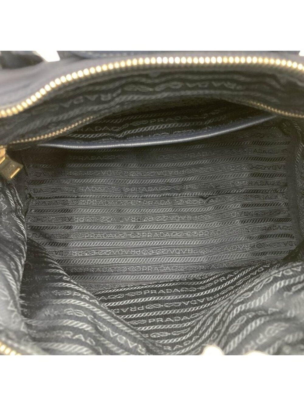 Prada Tote Saffiano Nylon Leather Navy - Picture 7 of 10